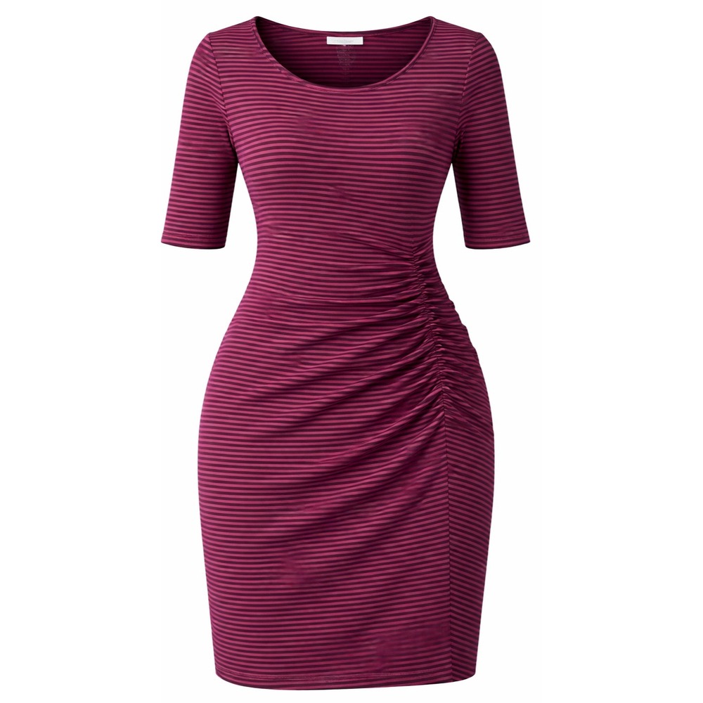 Isabel Maternity Womens Dress XL Pink Black Striped Ruched Casual Soft Girl